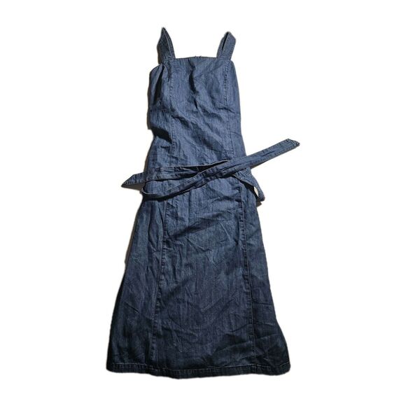 POPSUGAR Dresses & Skirts - POPSUGAR Women’s Chambray Denim Long Dress Size M Tie Back Blue New Sleeveless